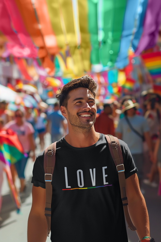 Love (English) Text LGBTQ+ T-Shirt - Unisex
