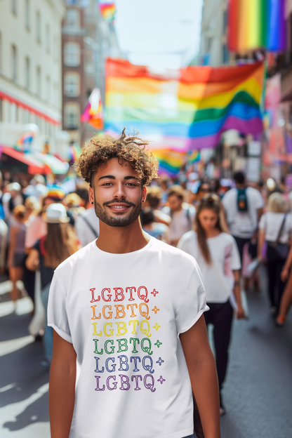 LGBTQ+ Rainbow Text T-Shirt - Unisex