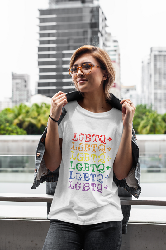 LGBTQ+ Rainbow Text T-Shirt - Unisex