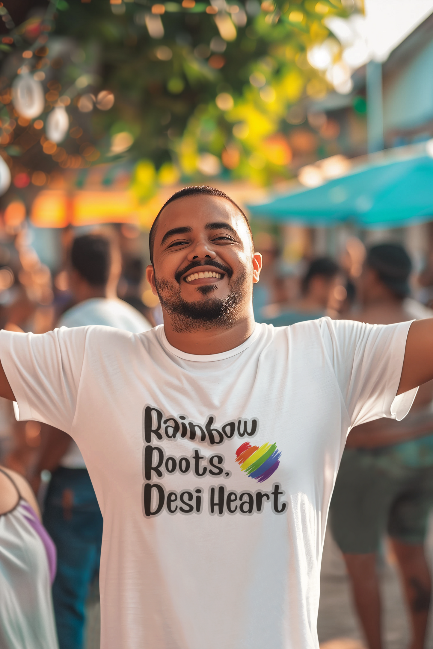 Rainbow Roots Desi Heart LGBTQ+ T-Shirt - Unisex