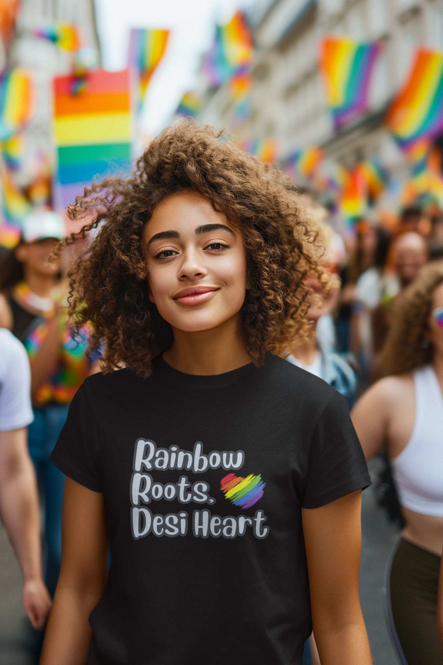 Rainbow Roots Desi Heart LGBTQ+ T-Shirt - Unisex