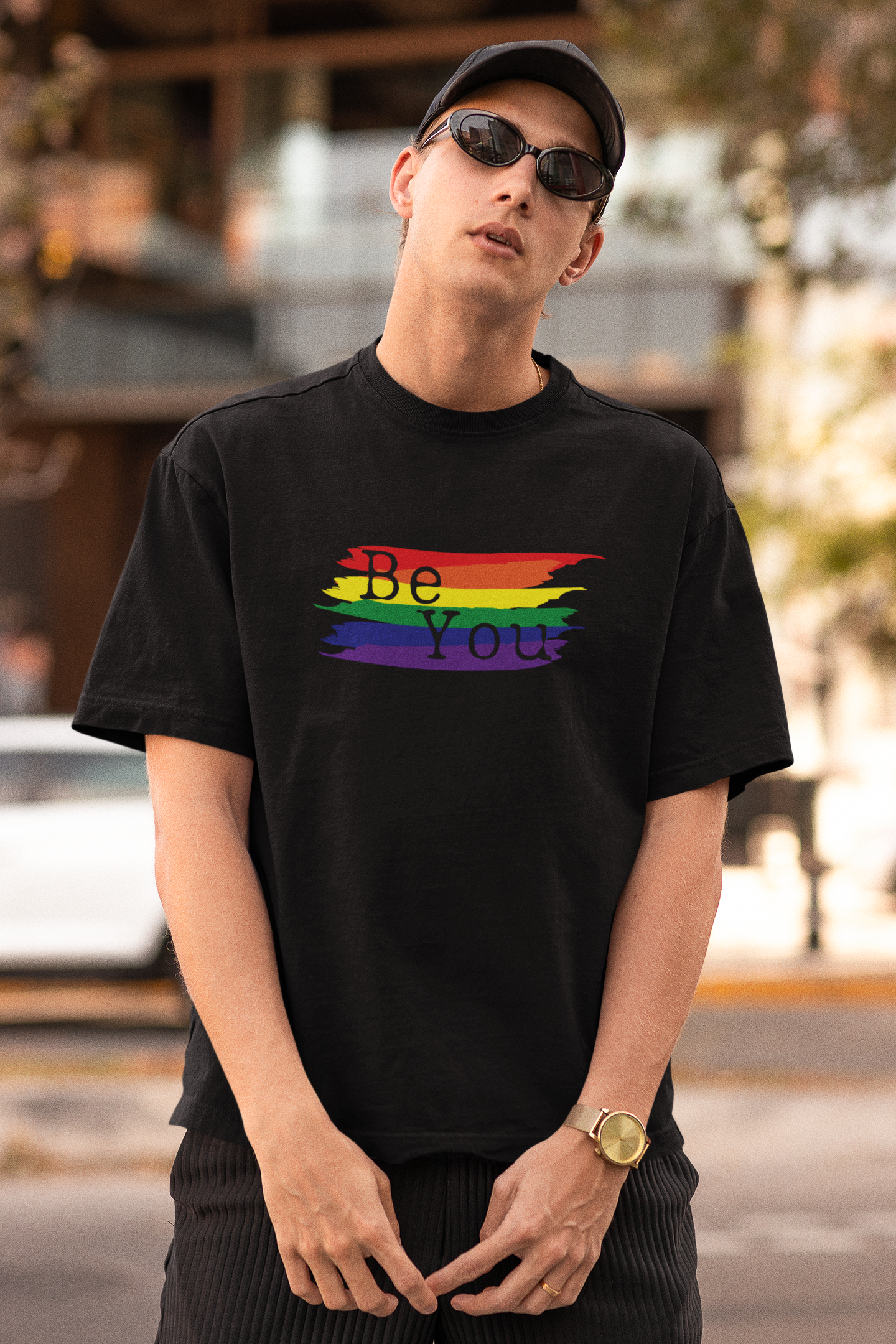 Be You Rainbow Flag LGBTQ+ Oversized T-Shirt - Unisex