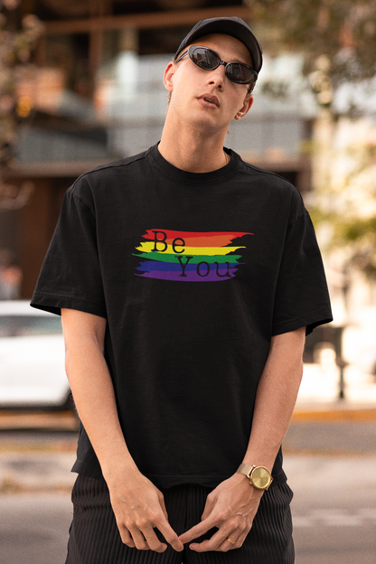 Be You Rainbow Flag LGBTQ+ Oversized T-Shirt - Unisex