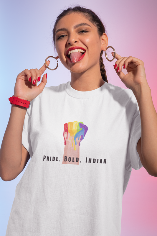 Pride, Bold, Indian LGBTQ+ Oversized T-Shirt - Unisex