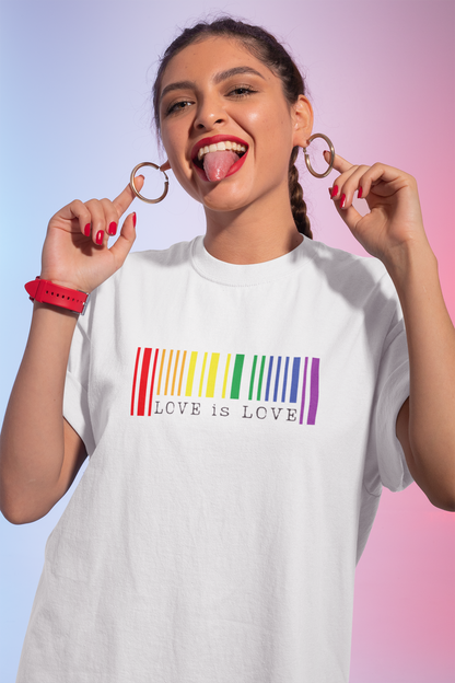 Love is Love Barcode LGBTQ+ Oversized T-Shirt - Unisex