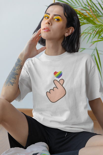 Korean Heart LGBTQ+ Oversized T-Shirt - Unisex