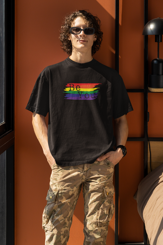 Be You Rainbow Flag LGBTQ+ Oversized T-Shirt - Unisex