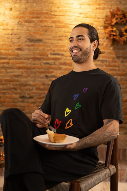 Rainbow Hearts LGBTQ+ Oversized T-Shirt - Unisex