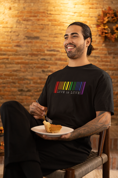 Love is Love Barcode LGBTQ+ Oversized T-Shirt - Unisex