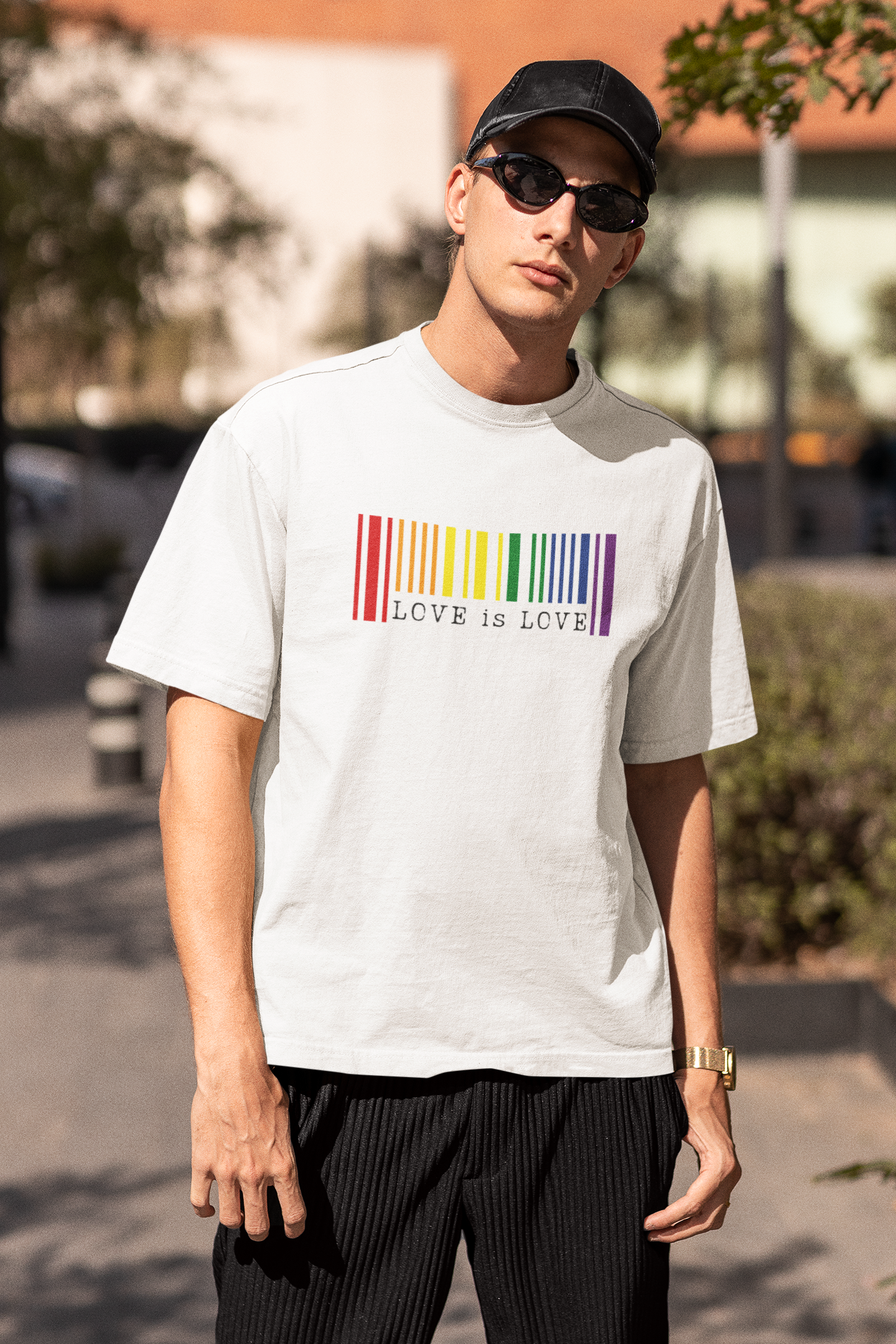 Love is Love Barcode LGBTQ+ Oversized T-Shirt - Unisex