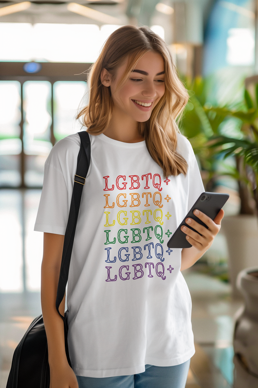 LGBTQ+ Rainbow Text Oversized T-Shirt - Unisex