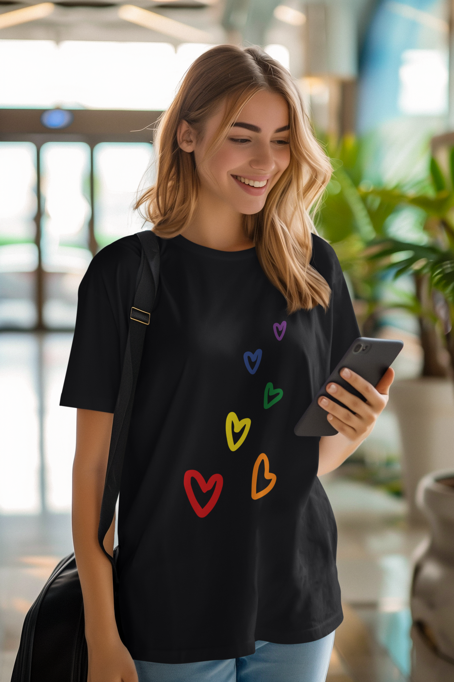 Rainbow Hearts LGBTQ+ Oversized T-Shirt - Unisex